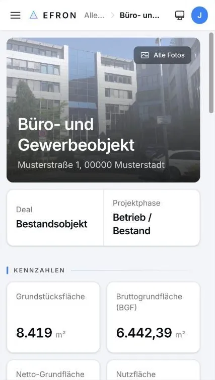 Kundenportal am Smartphone: Objektübersicht